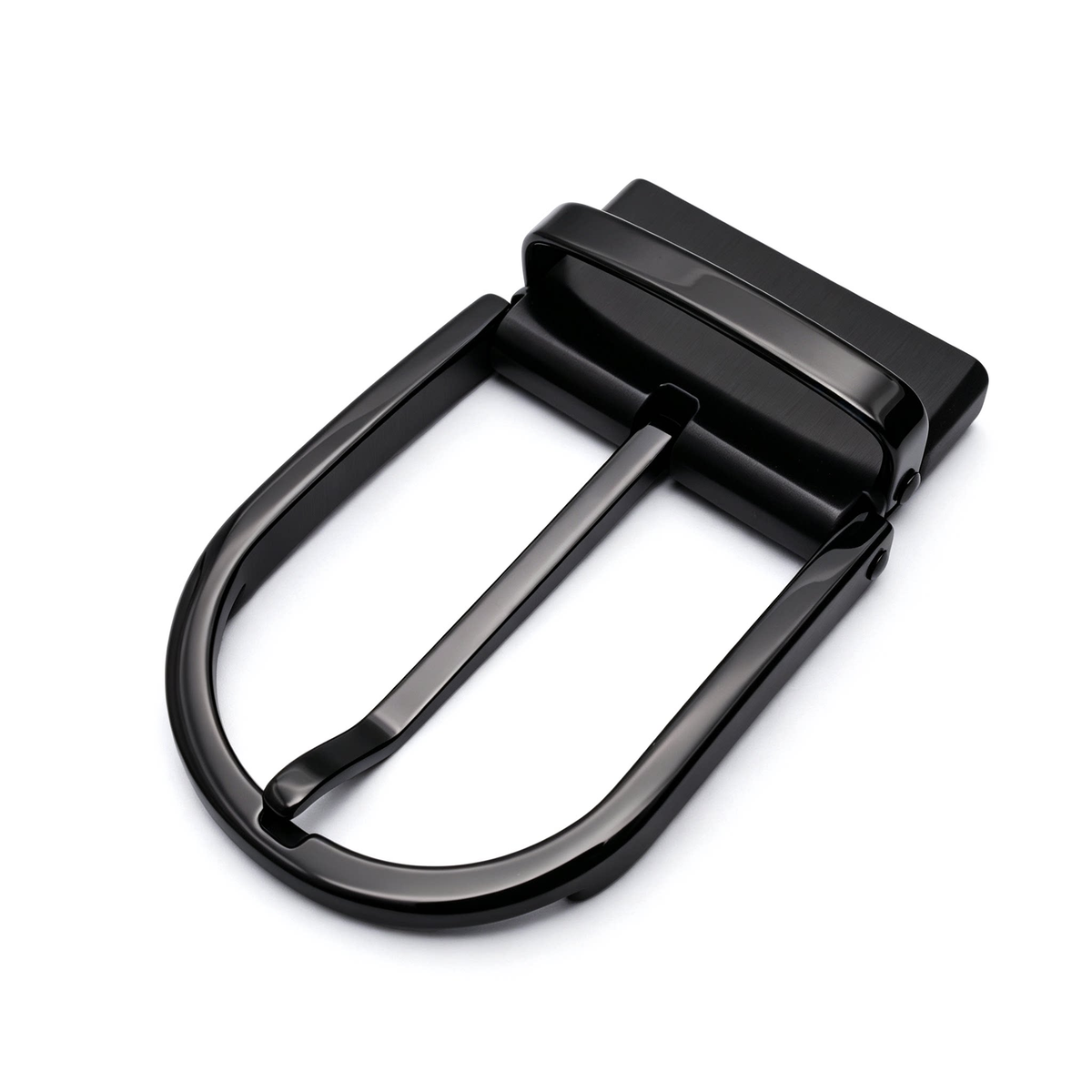 D Shape Rotatable Reversible Belt Buckle for Men, 39mm Single Prong Belt Replacement Buckle
