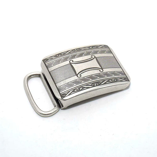 Solid Brass Antique Silver Plated Belt Buckle for 27mm Strap