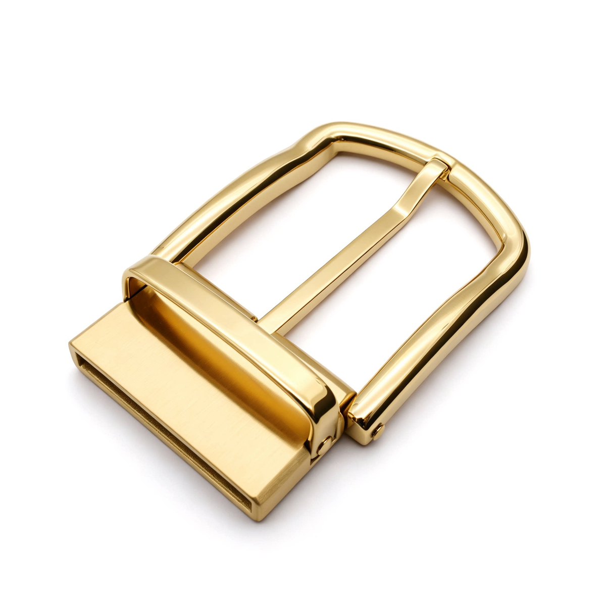 Men's Rotatable Reversible Pin Belt Buckle, 38.5mm Inner Width, Classic Rectangle D Frame Metal Belt Buckle Replacement, Silver / Gold / Matte Black