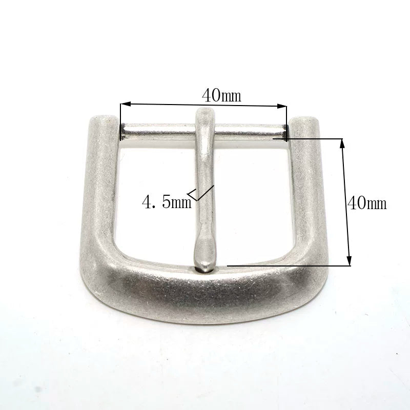 Solid Brass Antique Silver Plated Vintage Pin Buckle 4.0cm