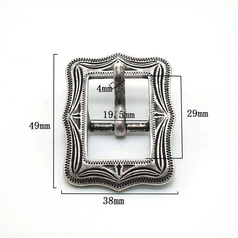 Solid Brass Antique Silver Plated Carved Tri-Glide 25mm