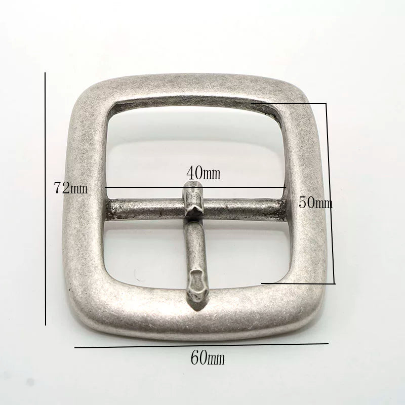 Solid Brass Antique Silver Plated Western Tri-Glide Pin for 40mm Strap
