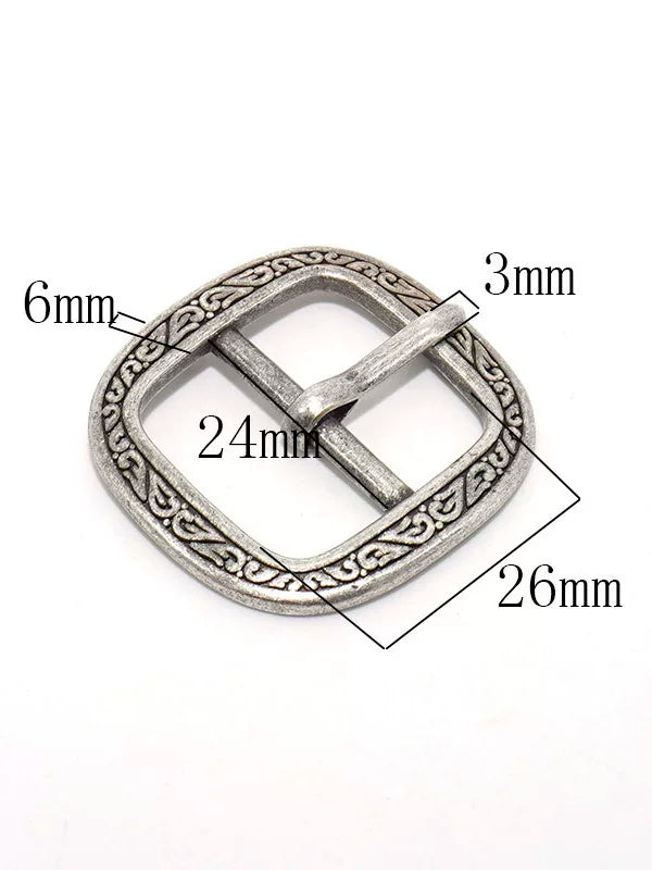 Solid Brass Vintage Patterned Tri-Glide Pin 24mm