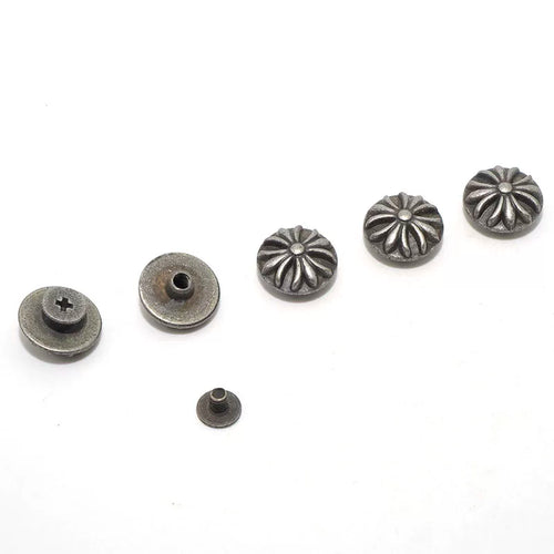 Solid Brass Antique Silver Plated Vintage Button