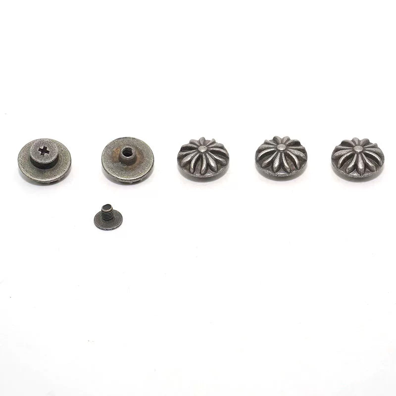 Solid Brass Antique Silver Plated Vintage Button