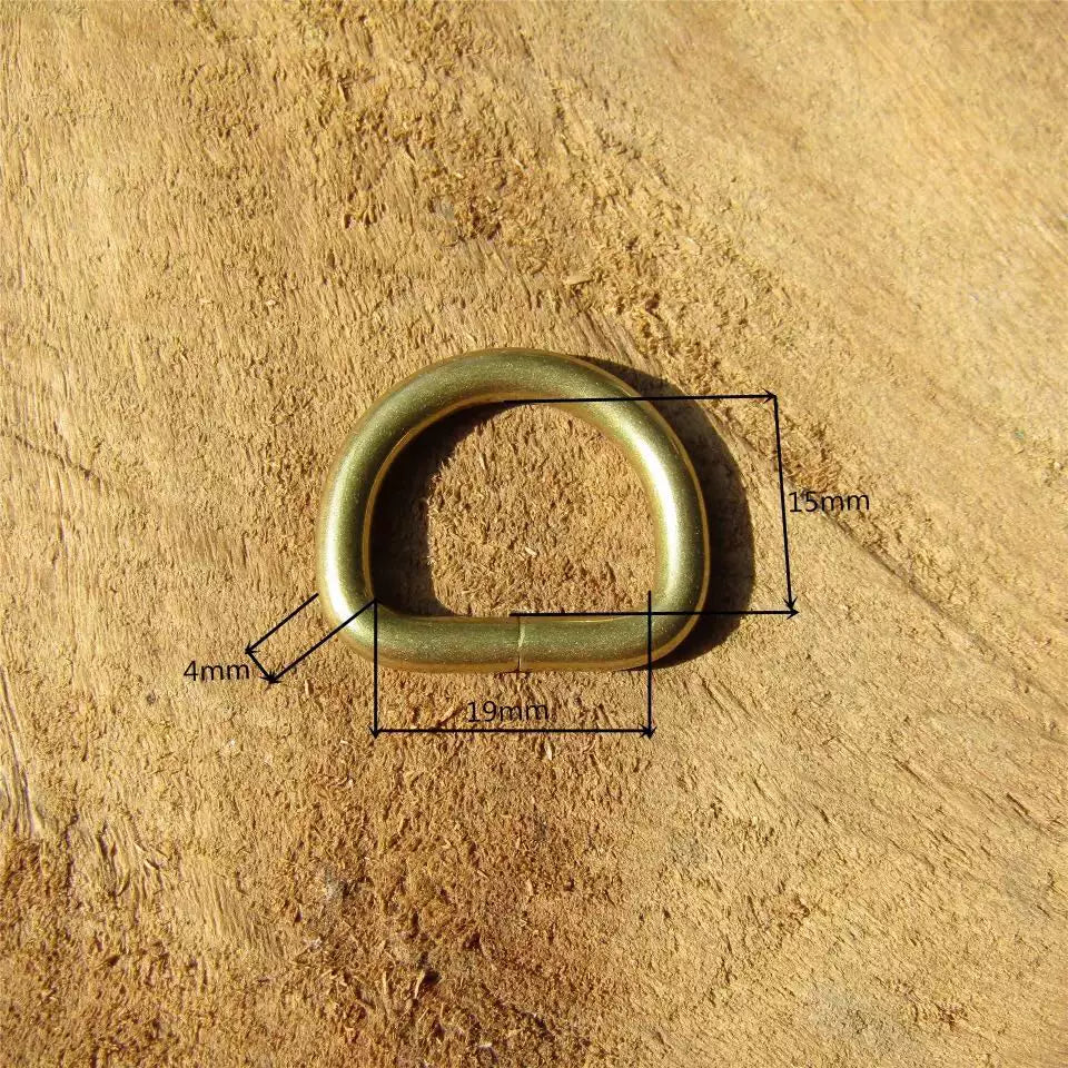 Solid Brass Open D-Ring 10 Pcs