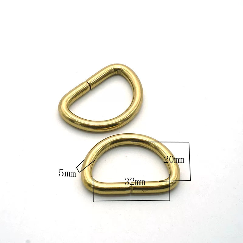 Solid Copper Open D-Ring 10 Pcs