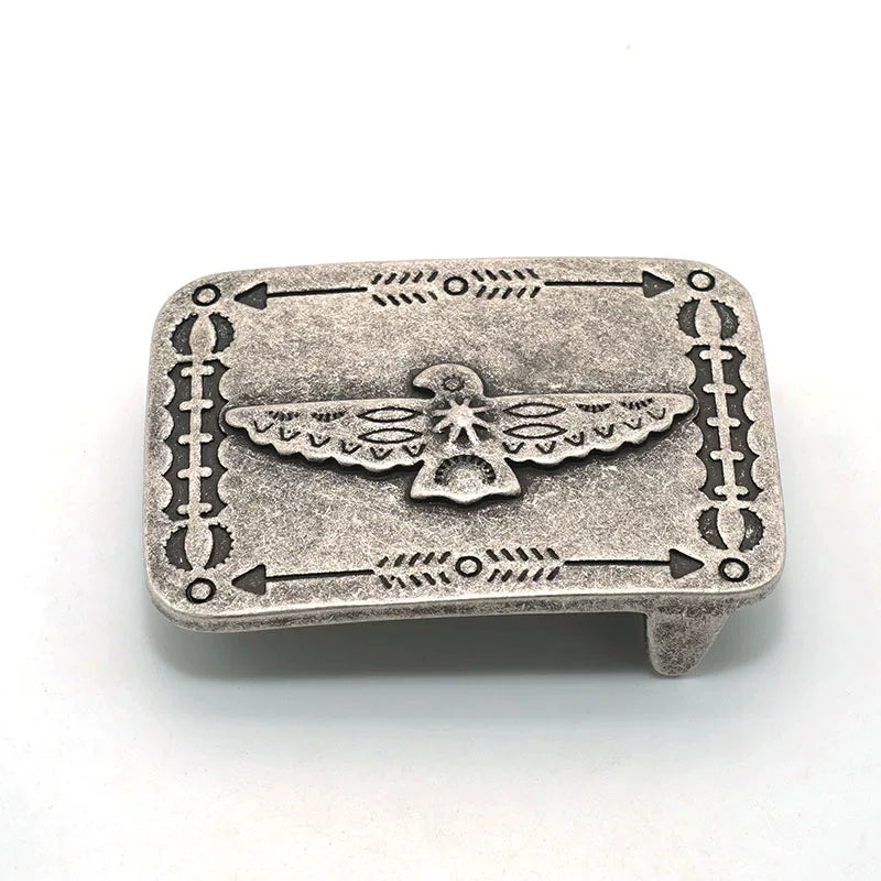 Solid Copper Antique Silver Plated Vintage Belt Buckle for 38mm Strap