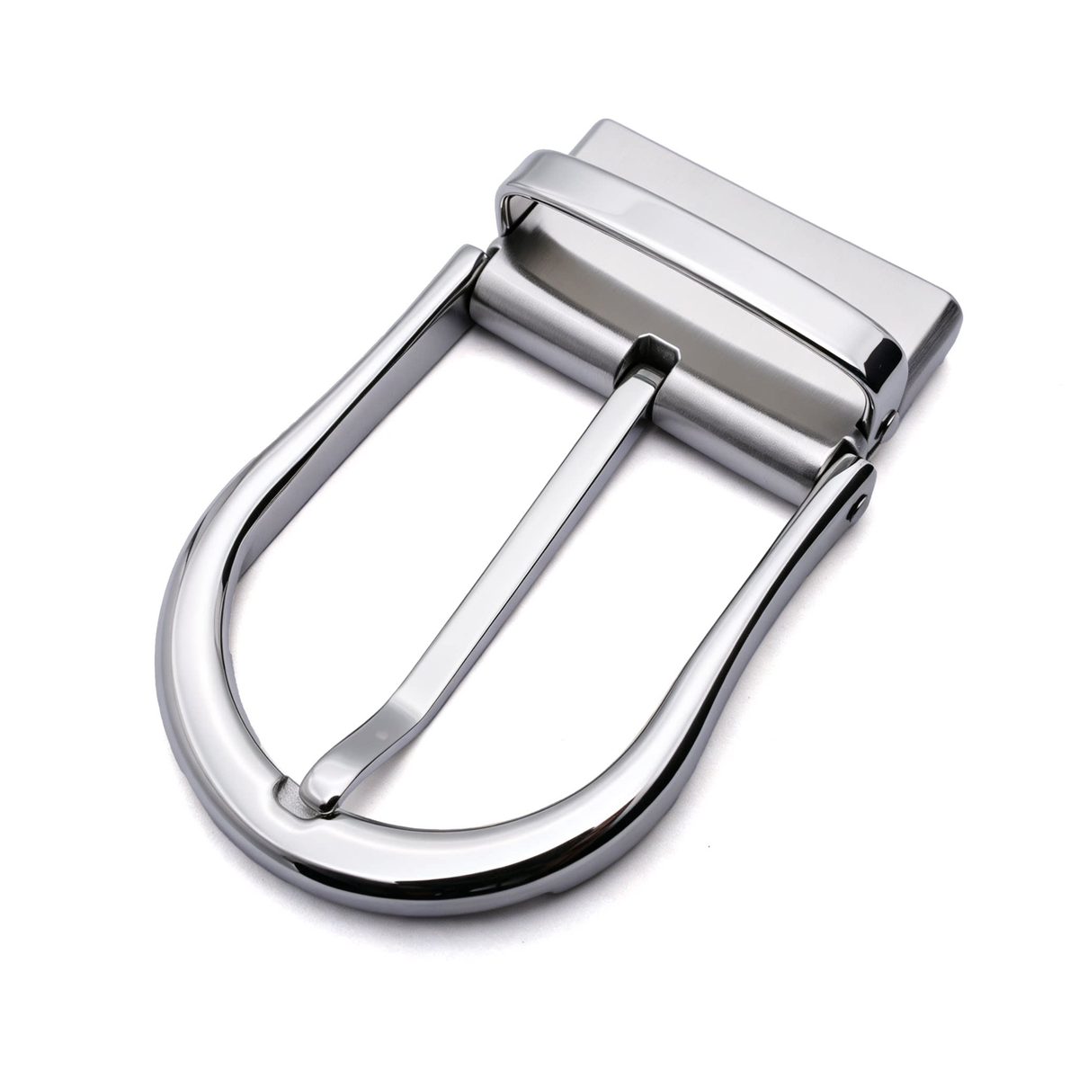 Men's Reversible Rotating U-Shape Pin Belt Buckle, 39mm Inner Width, Horseshoe Metal Belt Buckle Replacement, Gold / Silver / Black