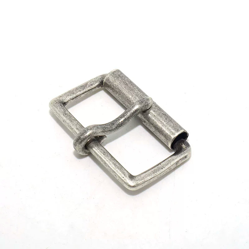 Solid Brass Antique Silver Plated Vintage Roller Buckle