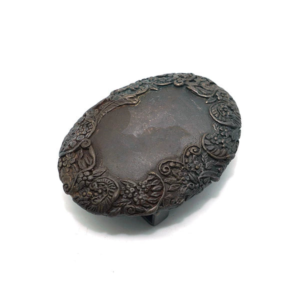 Solid Copper Oxidized Patterned Belt Buckle for 40mm Strap