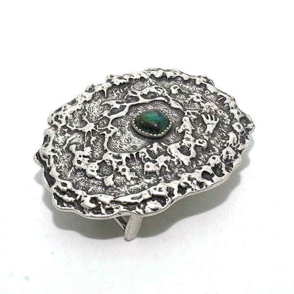 Solid Brass Antique Silver Plated Belt Buckle for 3.7mm Strap