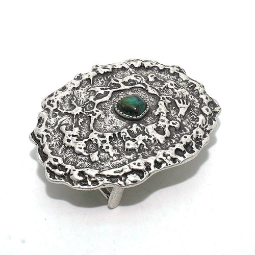 Solid Brass Antique Silver Plated Belt Buckle for 3.7mm Strap