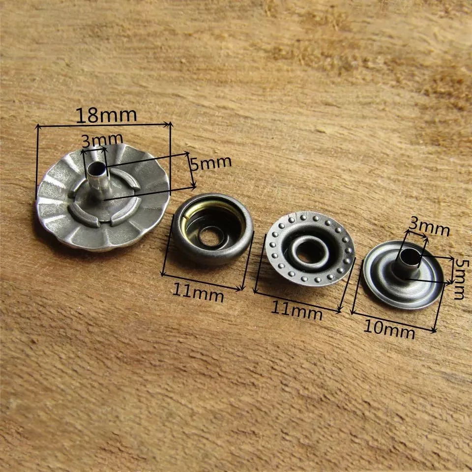 Solid Copper Snap Fastener 18mm 4-Piece Set