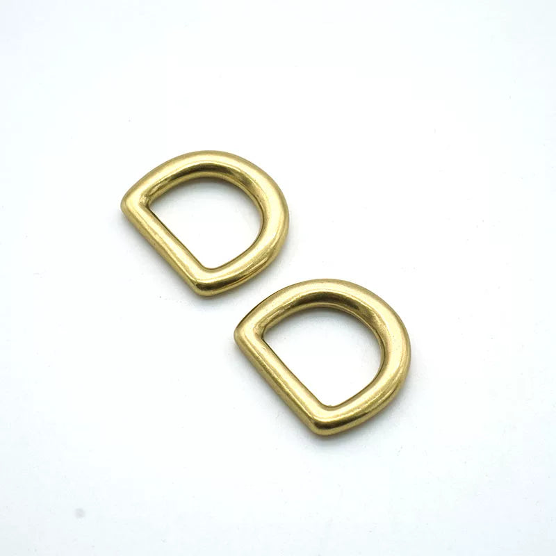 Solid Brass Seamless D-Ring 10 Pcs