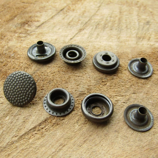 Solid Brass Patterned Snap Fastener 15mm