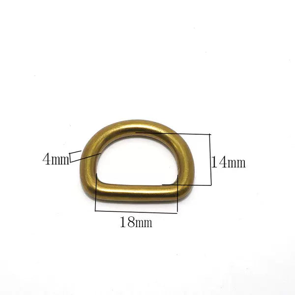 Solid Brass Vintage Seamless D-Ring