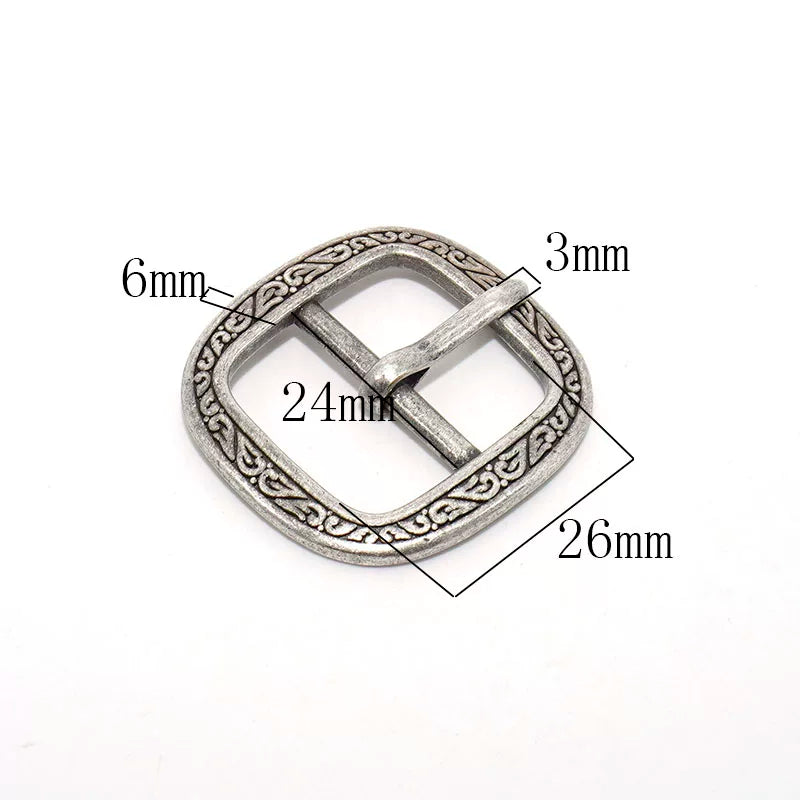 Solid Brass Vintage Patterned Tri-Glide Pin 24mm