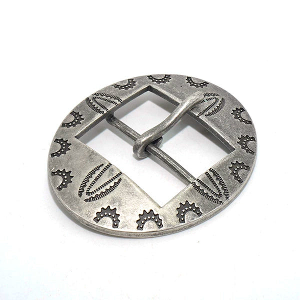 Solid Brass Antique Silver Plated Vintage Carved Tri-Glide Pin