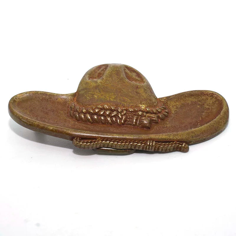 Solid Brass Oxidized Vintage Western Belt Buckle