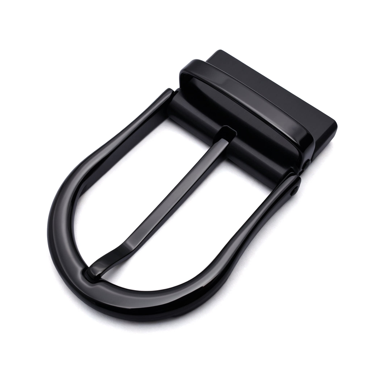 Men's Reversible Rotating U-Shape Pin Belt Buckle, 39mm Inner Width, Horseshoe Metal Belt Buckle Replacement, Gold / Silver / Black