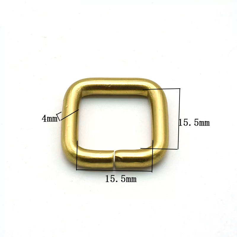 Solid Brass Open Rectangle Ring