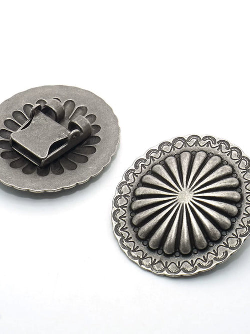 Solid Brass Antique Silver Plated Vintage Western Cord Lock