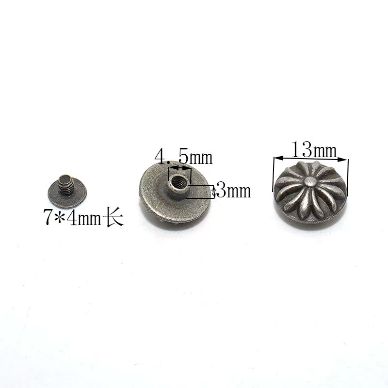 Solid Brass Antique Silver Plated Vintage Button