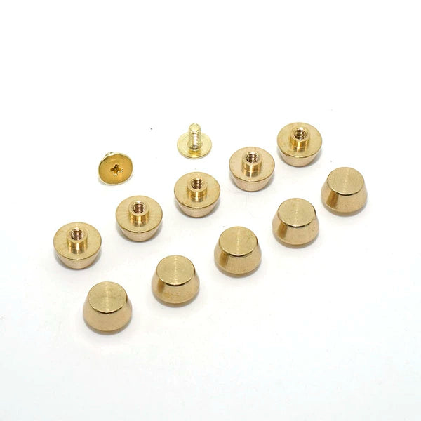 Solid Copper Foot Stud Hand Stitch Diy Leather Goods Hardware Decorative Button Leather Bag Base Stud Brass Bucket Stud Screw