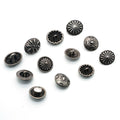 Solid Copper Silver Plated Patterned Button