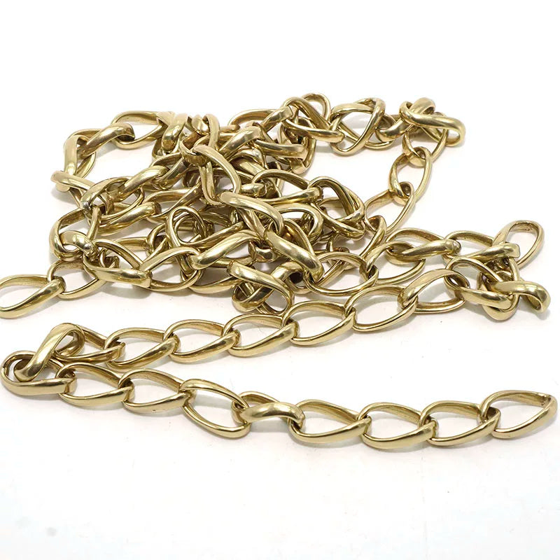 Premium Solid Copper Oval Chain Brass Tone Bag Hardware Diy Metal Shoulder Strap Chain One 米 Length