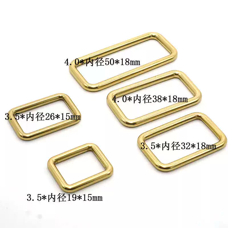 Solid Brass Seamless Rectangle Ring