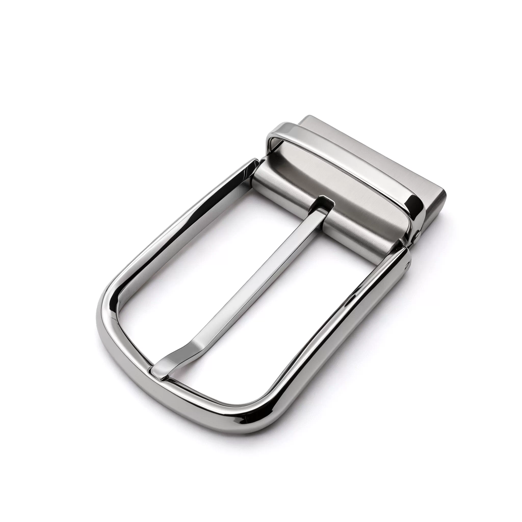 Men's Rotatable Reversible Pin Belt Buckle, 38.5mm Inner Width, Sleek Curved Smooth Frame Metal Belt Buckle Replacement, Silver / Gold / Matte Black