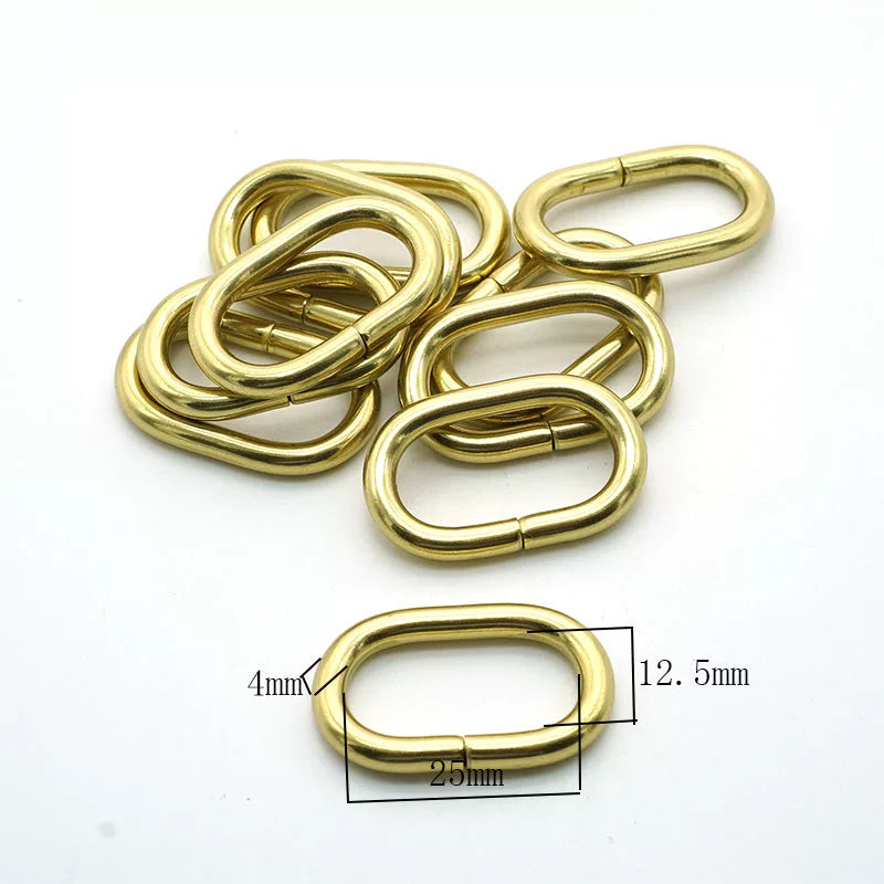 Solid Copper Open D-Ring 10 Pcs