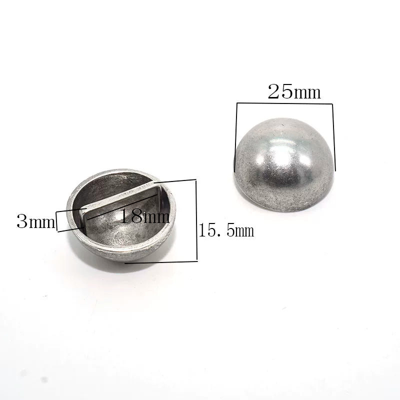 Solid Brass Antique Silver Plated Rivet 25mm