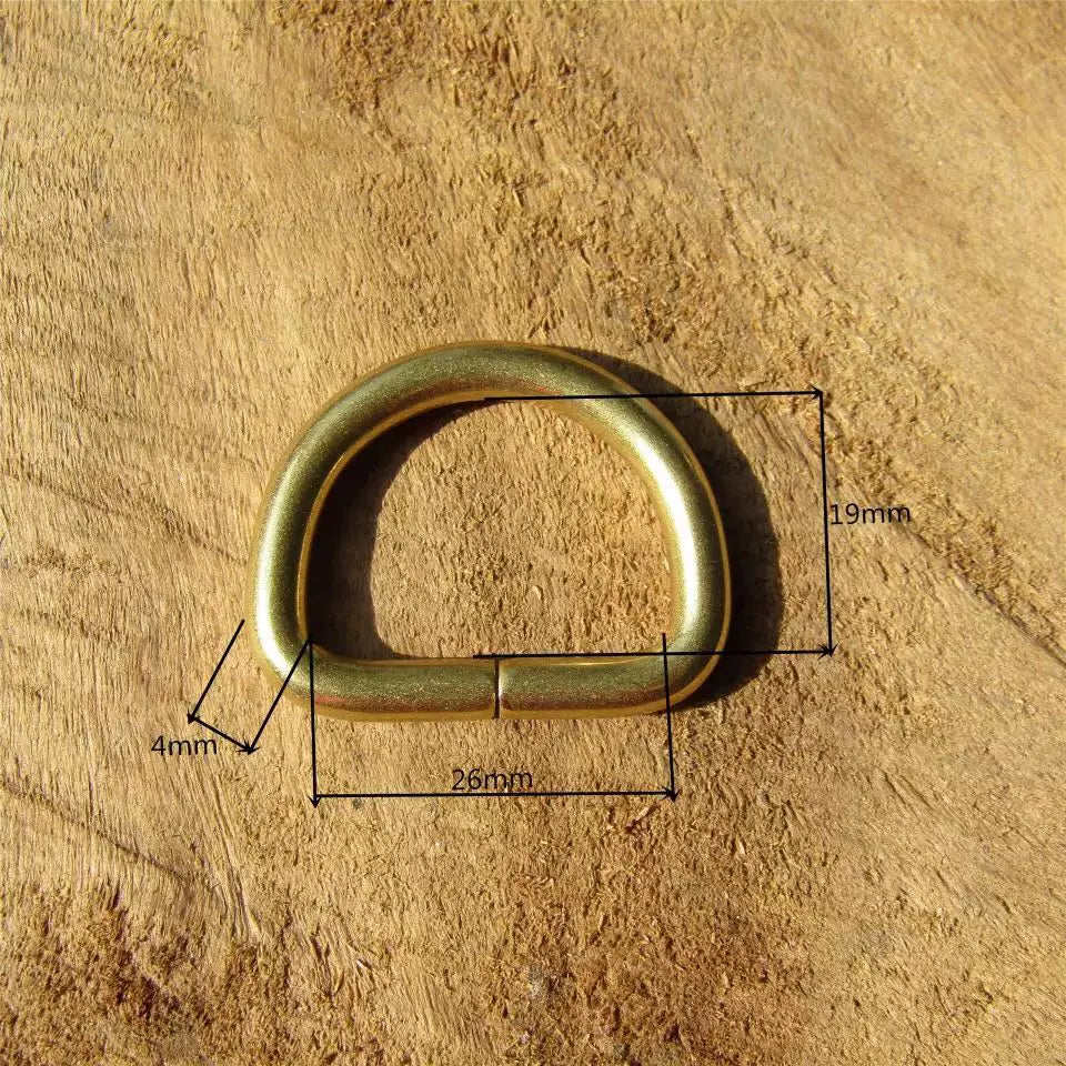 Solid Brass Open D-Ring 10 Pcs