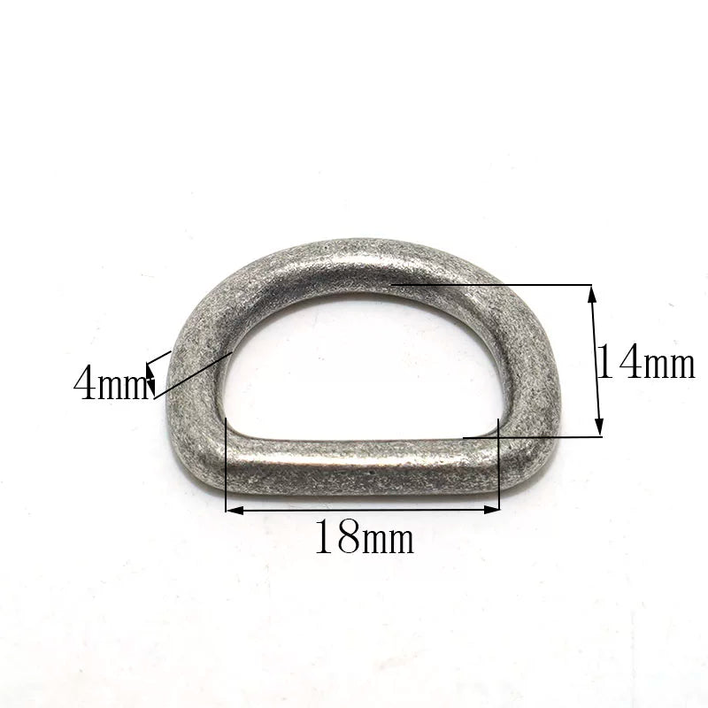 Solid Brass Antique Silver Plated D-Ring