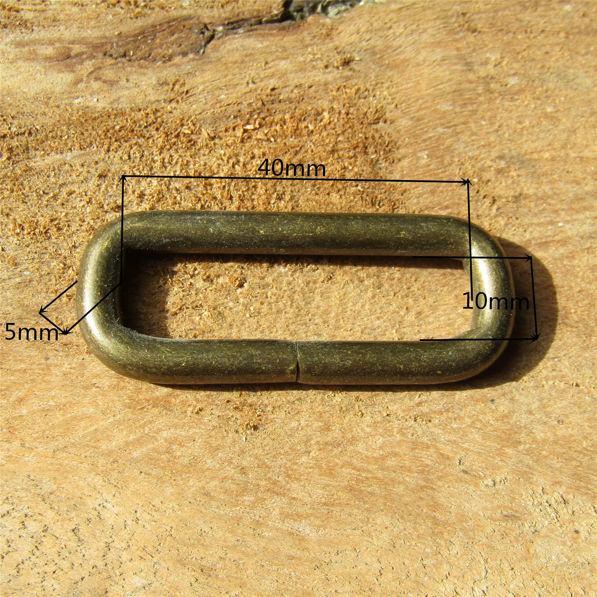 Solid Copper Antique Bronze D-Ring for 40mm Strap