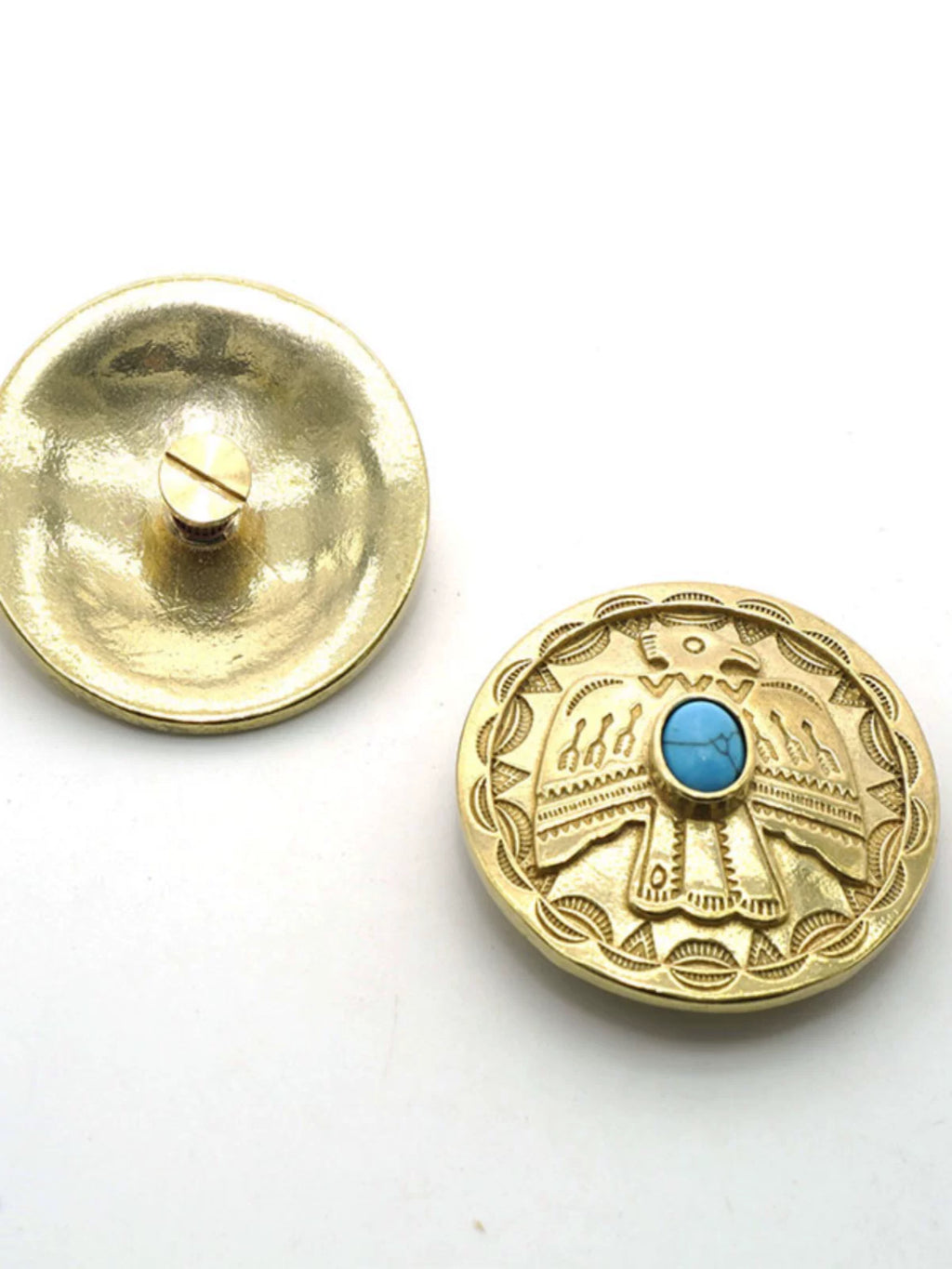 Solid Brass Turquoise Wallet Snap