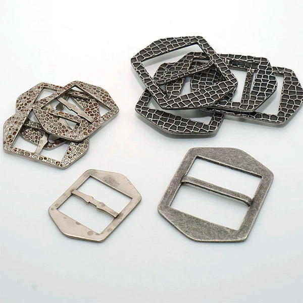 Solid Brass Antique Silver Plated Vintage Patterned Tri-Glide