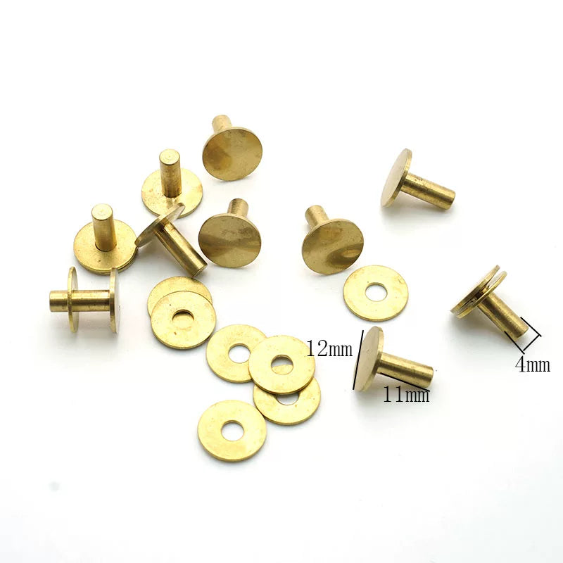 Solid Brass Permanent Rivet 4x12mm