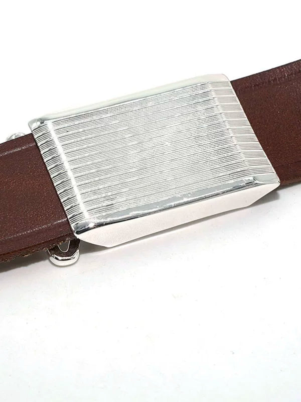 Solid Brass Silver Plated Belt Buckle 2.5cm