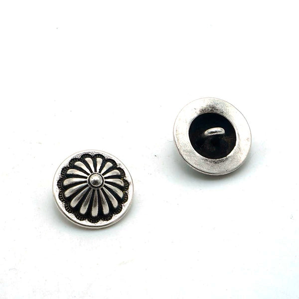 Solid Copper Decorative Button Patterned Chrysanthemum Buckle Luggage Leathercraft Hardware Plated Fine Antique Silver Luggage Garment Stitched Button Buckle