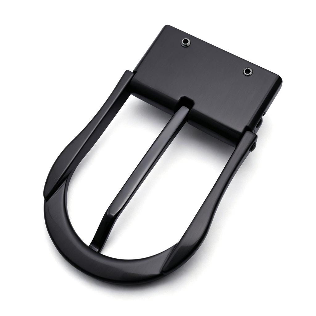 Men's Reversible Rotating U-Shape Pin Belt Buckle, 39mm Inner Width, Horseshoe Metal Belt Buckle Replacement, Gold / Silver / Black