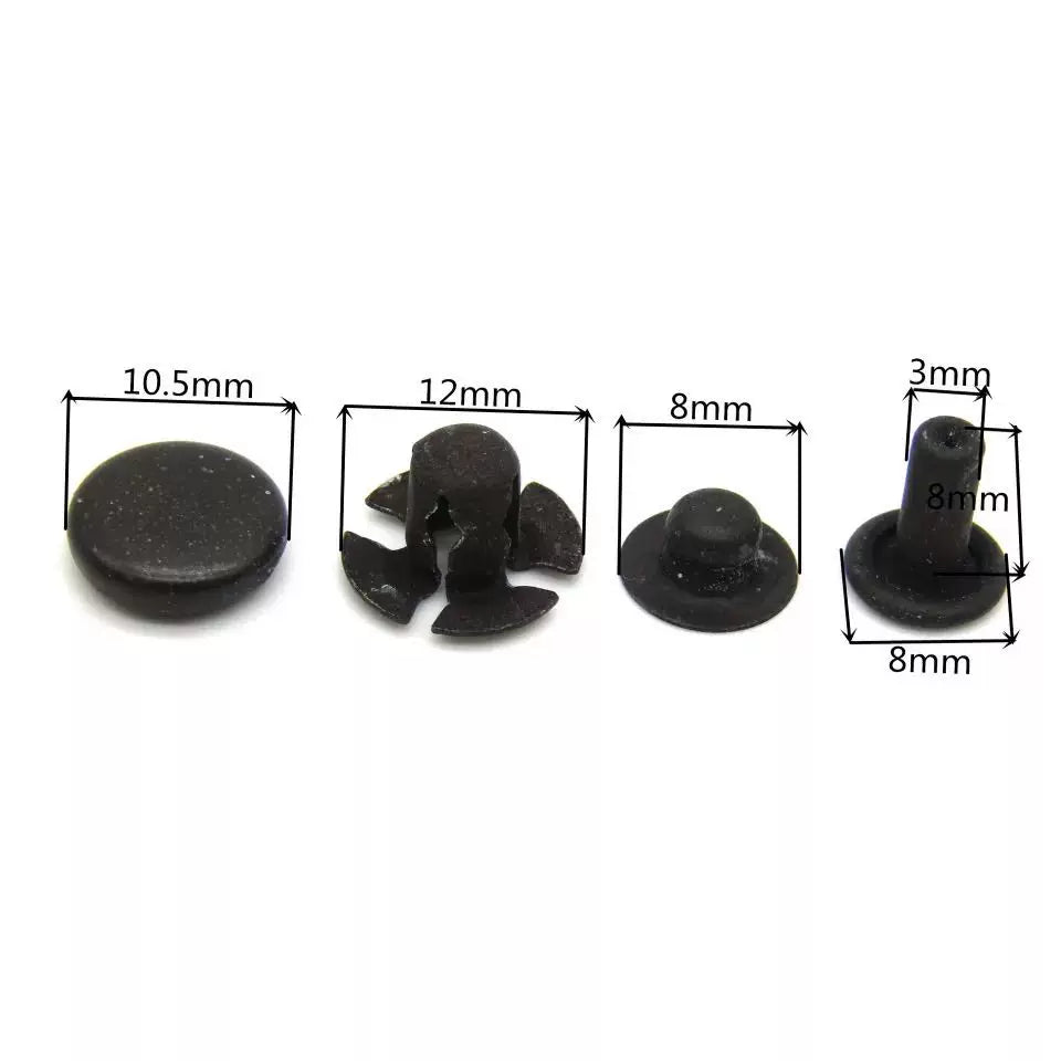 Solid Copper Floral Snap Fastener 10.5mm 4-Piece Set
