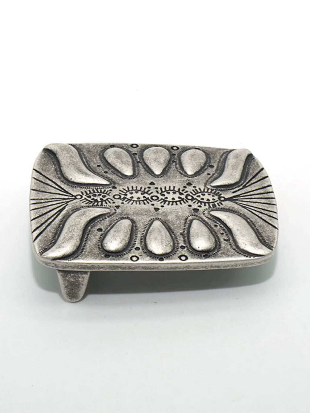 Solid Copper Silver Plated Vintage Patterned Tri-Glide
