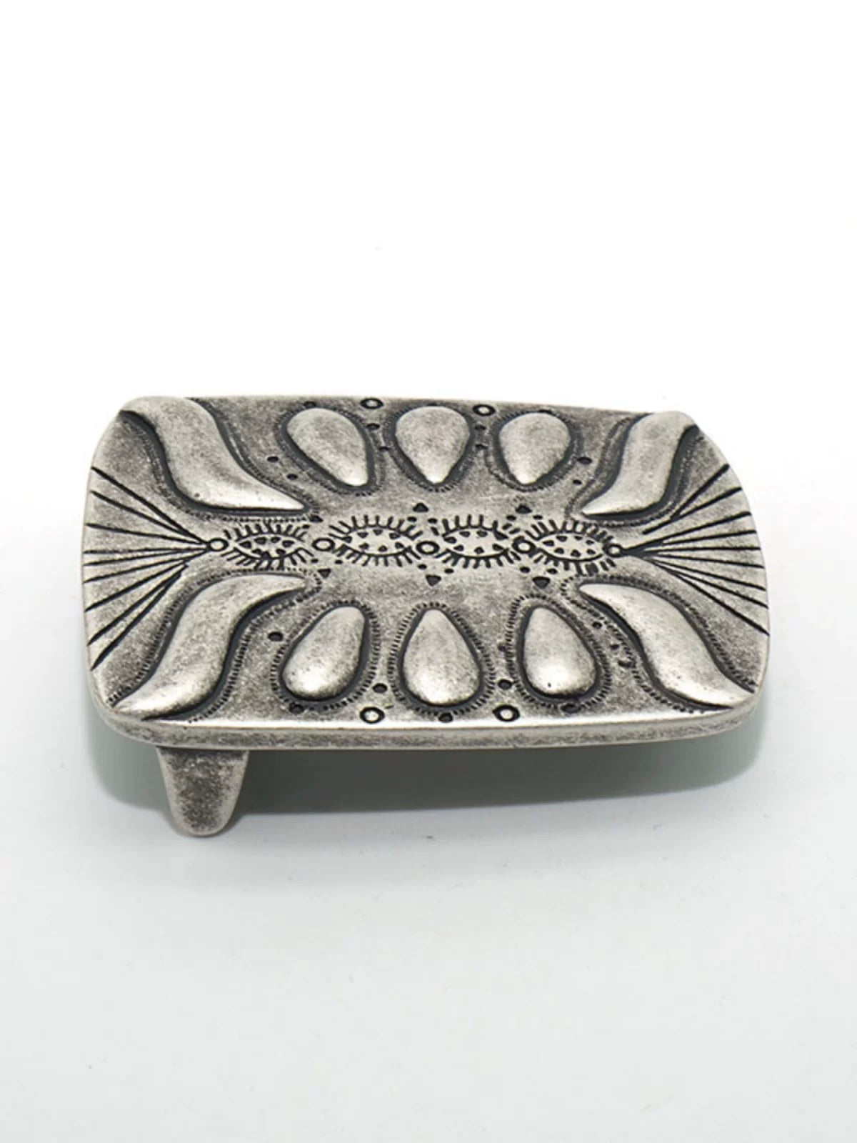 Solid Copper Silver Plated Vintage Patterned Tri-Glide