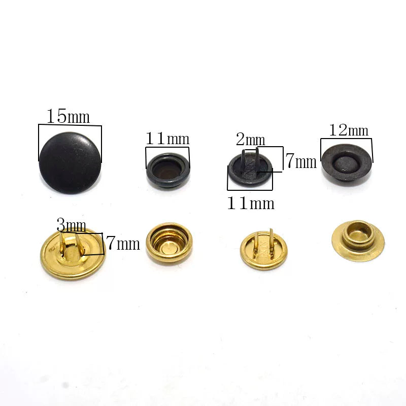 Solid Brass Snap Fastener 15mm