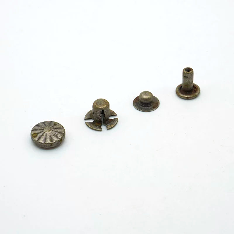 Solid Copper Floral Snap Fastener 10.5mm 4-Piece Set