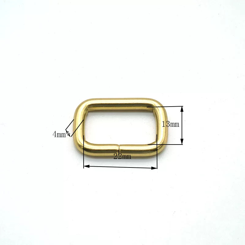 Solid Brass Open Rectangle Ring